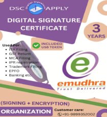 eMudhra Class 3 Combo DSC Organization Signing and Encryption For 3 Years With Token