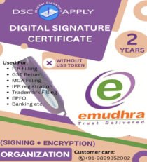 eMudhra Class 3 Combo DSC Organization Signing and Encryption For 2 Years