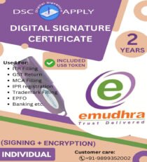 eMudhra Class 3 Combo DSC Individual Signing and Encryption For 2 Years With Token