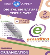 eMudhra Class 3 Organization Signing DSC for 2 Years With Token