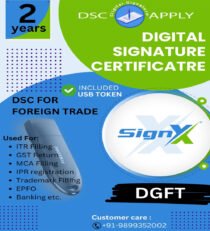 SignX DGFT DSC for Foreign Trade – 2 Years with Token