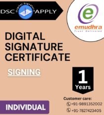 Emudhra Class 3 Individual Signing Digital Signature Certificate 1 Year