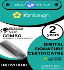 Pantasign Class 3 Individual Foreign Combo DSC Signing And Encryption For 2 Years With Token