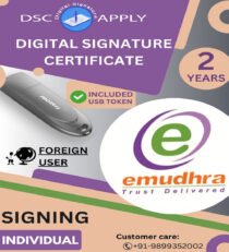 eMudhra Class 3 Individual Foreign Signing DSC For 2 Years With Token