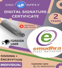 eMudhra Class 3 Individual Foreign Combo DSC Signing And Encryption For 2 Years