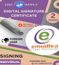 eMudhra Class 3 Individual Foreign Signing DSC For 2 Years