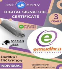 eMudhra Class 3 Individual Foreign Combo DSC Signing And Encryption For 3 Years With Token