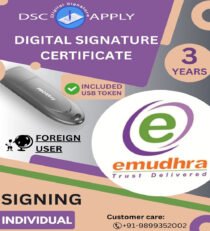 eMudhra Class 3 Individual Foreign Signing DSC For 3 Years With Token