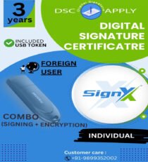 SignX Class 3 Individual Foreign Combo DSC Signing And Encryption For 3 Years With Token