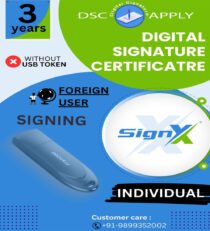 SignX Class 3 Individual Foreign Signing DSC For 3 Years