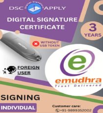 eMudhra Class 3 Individual Foreign Signing DSC For 3 Years