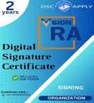 Vsign Class 3 Organization Signing DSC for 2 Years with Token