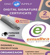 eMudhra Class 3 Organization Foreign Combo DSC Signing And Encryption For 2 Years