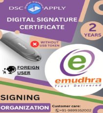 eMudhra Class 3 Organization Foreign Signing DSC For 2 Years