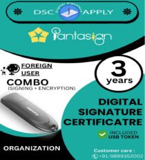 Pantasign Class 3 Organization Foreign Combo DSC Signing And Encryption For 3 Years With Token