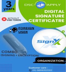 SignX Class 3 Organization Foreign Combo DSC Signing And Encryption For 3 Years