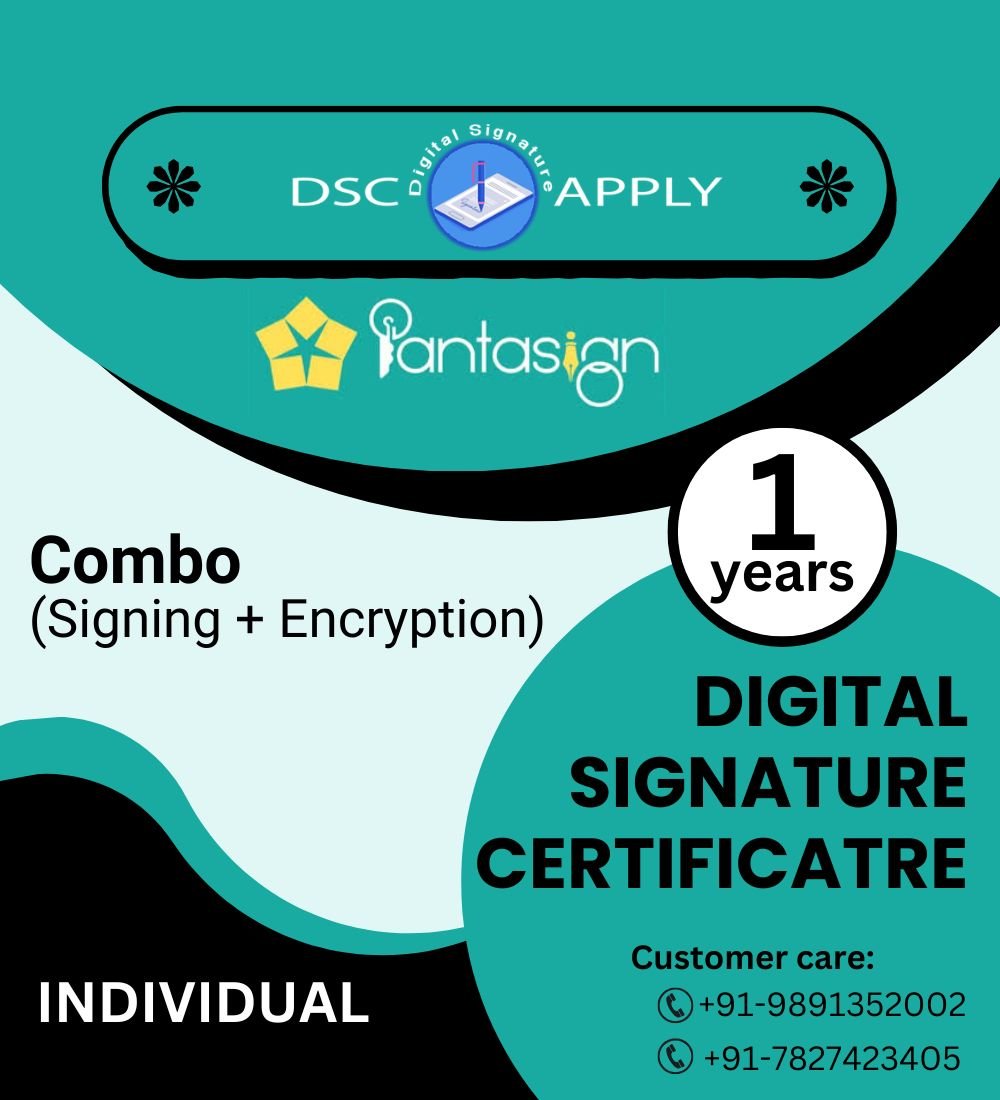 Pantasign Class 3 Individual Combo Digital Signature Certificate 1 Year India