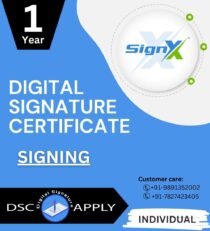 SignX Class 3 Individual Signing Digital Signature Certificate 1 Year India