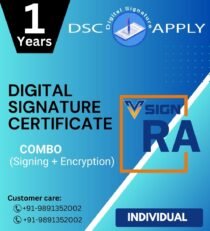 Vsign Class 3 Individual Combo Digital Signature Signing and Encryption 1 Year India