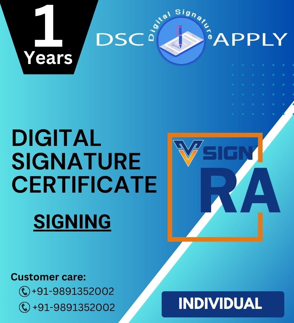 Vsign Class 3 Individual Signing Digital Signature Certificate Buy Vsign Class 3 Individual Signing Digital Signature Certificate Online India